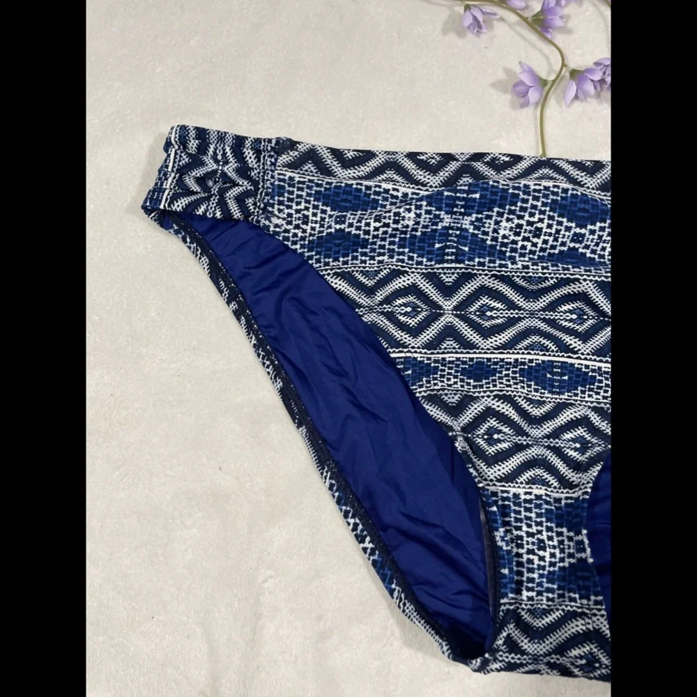 NEW La Blanca Designer Jeans‎ Side Shirred Hipster Bikini Bottom [SZ 14 US ]